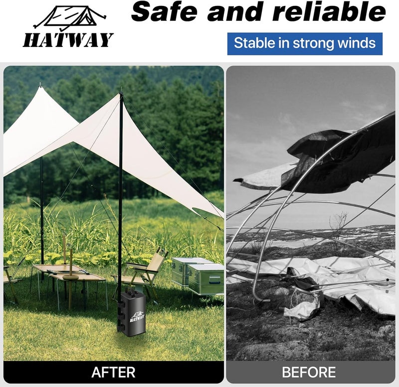 Hatway Canopy Water Weight Bag,88 LBS Water Tent Weights Set of 4 Leg Weights for Pop Up Canopy,Gazebo,Canopies,Tent-4 * 10L-Black - Image 5